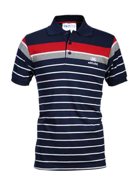 multi-color stripy polo shirt